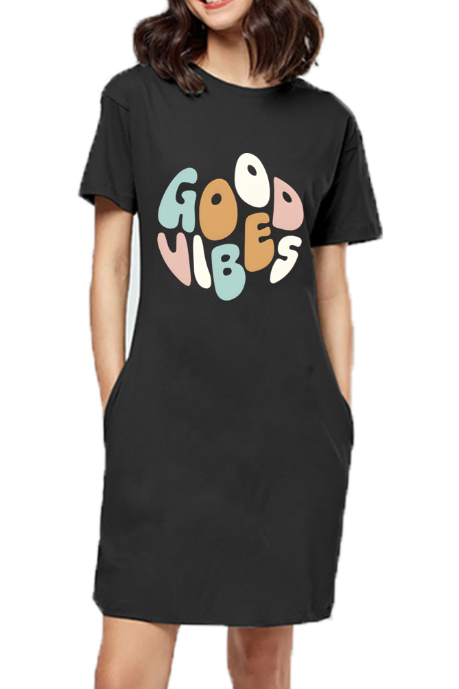 Good Vibes Female T-Shirt Dress