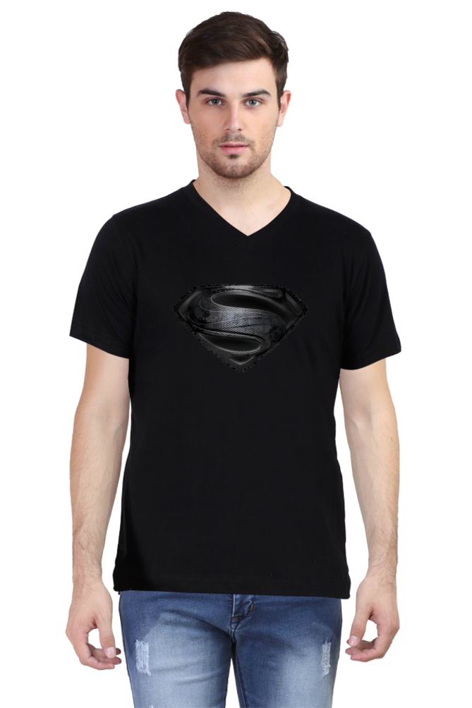 Superman V-Neck T-Shirt BLACK